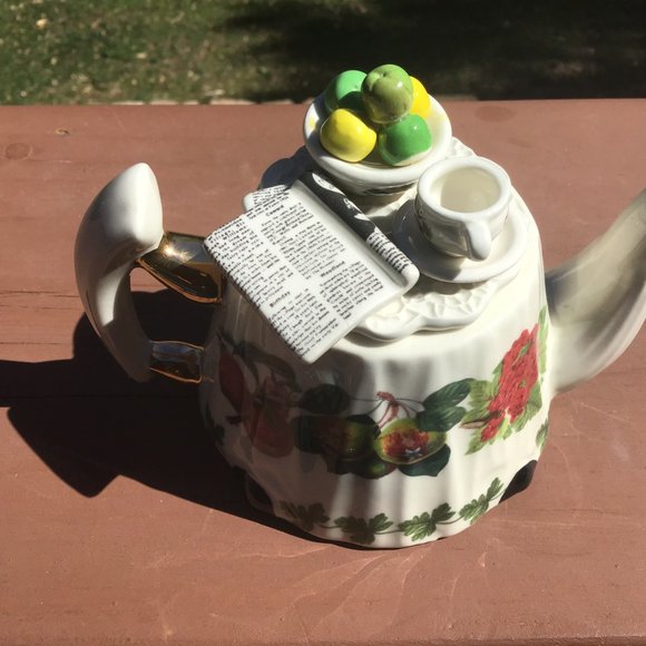 VINTAGE PORTMEIRION PAUL CARDEW Mini POMONA TEACUP w/Green Apples Bowl - Picture 4 of 6